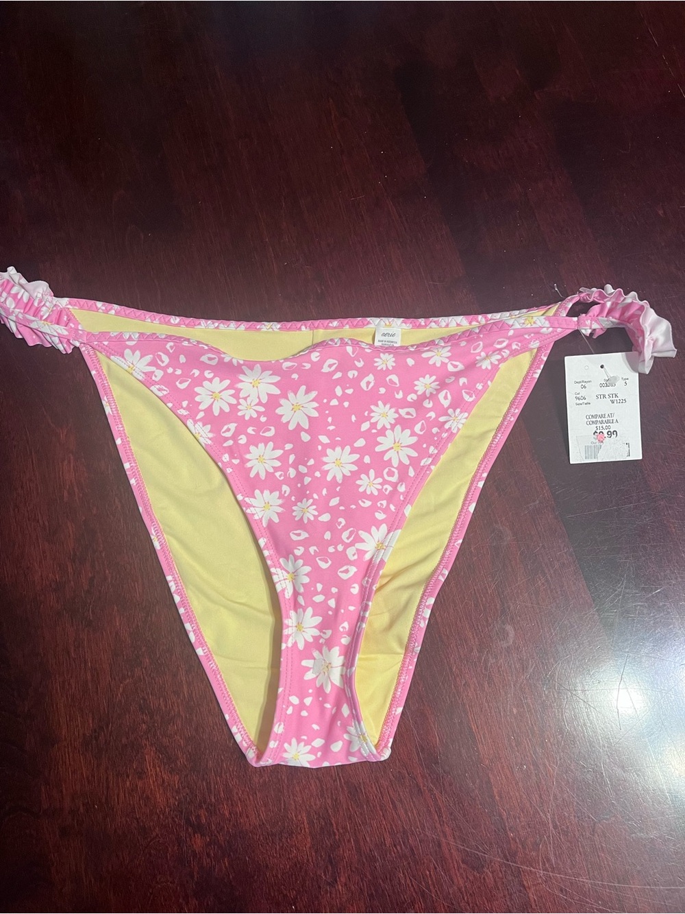 aerie Pink Daisy Floral Bikini Bottoms